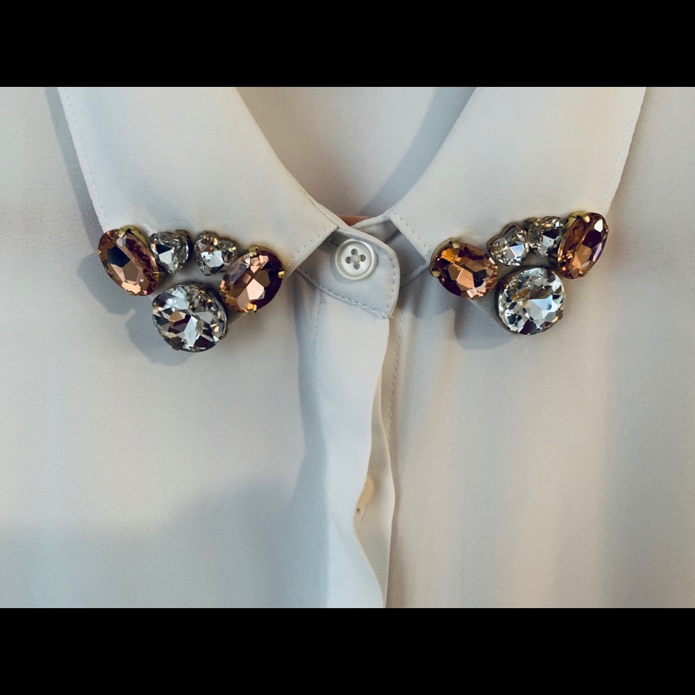 Jeweled Collar Shirt